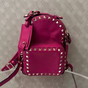 Valentino Rick Stud mini Pink Backpack